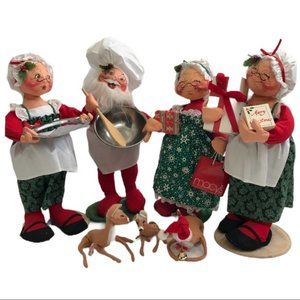 7 PIECE SET Annalee RARE Christimas 18” dolls